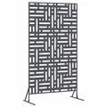 Produktbild: vidaXL Sichtschutz Anthrazit 100 x 50 x 180 cm Stahl, Moderner Garten Sichtschutz, rechteckige Outdoor-Trennwand, stilvolle Terrassenlösung