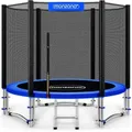 Produktbild: Trampolin ø 244 cm Komplettset inkl. Sicherheitsnetz Leiter Randabdeckung & Zubehör Kindertrampolin Gartentrampolin - Monzana