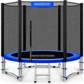 Produktbild: Trampolin Ø 244 Cm Komplettset Inkl. Sicherheitsnetz Leiter Randabdeckung & Zubehör Kindertrampolin Gartentrampolin - Monzana