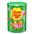Produktbild: Chupa Chups Fruit Lutscher-Dose, praktische Box mit 100 Lollis in 4 fruchtigen Geschmacksrichtungen Apfel, Erdbeere, Orange, Kirsche, geeignet für Geburtstag, 100 x 12g