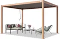 Produktbild: PRIMEYARD Pergola 3x4 m Aluminium-Pfosten in Holzoptik mit Lamellendach aus Stahl Terrassenüberdachung