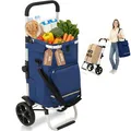 Produktbild: Sekey Faltbarer Einkaufstrolley mit Kühlfach, 3-in-1-Trolley, Sackkarre und Umhängetasche, Einkaufstrolley, Einkaufstrolley mit 60 l Fassungsvermögen und Zurrgurt, Einkaufswagen mit Rädern, faltbarer Trolley, Lebensmitteleinkauf, tragbarer Trolley, Neujahrsverkauf, beste Geschenkauswahl