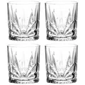 Produktbild: LEONARDO HOME Capri Trink-Gläser 4er Set, spülmaschinenfeste Saft-Gläser mit Relief, Facetten-Schliff Wasser-Glas, Trink-Becher aus Glas, klar, Höhe 9,5 cm, 330 ml, 022774
