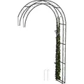Produktbild: Relaxdays Rosenbogen Halbbogen, Metall, HxBxT: 245 x 130 x 36 cm, Rankbogen für Kletterpflanzen, Wandrosenbogen, schwarz