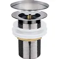 Produktbild: Klick Klack Sink Stopfen, Brushed Nickel, Messing, ohne Überlauf, Standard G1
