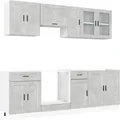 Produktbild: vidaXL 8 Tlg Küchenschrank-Set Porto Betongrau Holzwerkstoff 3314845