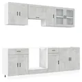 Produktbild: vidaXL 8-TLG. Küchenschrank-Set Porto Betongrau Holzwerkstoff, Küchenzeile, Küchenschrank, Schrank, Hängeschrank, Spülenunterschrank, Küchenmöbel