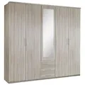 Produktbild: Mid.you Drehtürenschrank Wimex Ben, Eiche, Glas, Holzwerkstoff, 4 Fächer, 3 Schubladen, 225x210x58 cm, Made in Germany, BQ - Bündnis für Qualität, DIN EN ISO 9001, Schrankfront mit Spiegel, Schlafzimmer, Kleiderschränke, Drehtürenschränke