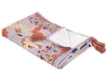 Produktbild: Picknickdecke violett 150 x 200 cm isoliert Quasten Blumenmuster Tufki