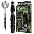 Produktbild: WINMAU Sniper Black 18 Gramm Barrel / 20 Gramm Gesamtgewicht Professionelles Wolfram-Dart-Set mit Flights und Schäften (Shafts)