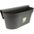 Produktbild: Geländerkasten Balkon mit Wasserspeicher Blumentopf Zaun Blumenkasten Geländer Balkontopf Balkonkasten Anthrazit
