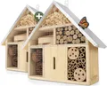 Produktbild: WILDLIFE HOME Insektenhotel 2 Stück I Naturbelassen & Wetterfest, Insektenhaus aus Naturholz für Bienen, Wildbienen, Marienkäfer & Schmetterlinge, Bienenhotel & Nisthilfe zum Aufhängen, 2er Set