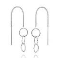Produktbild: MATERIA 925 Silber Ohrringe Durchzieher - Damen Ohrhänger lang Ringe inkl. Schmuck Schachtel #SO-224