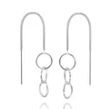 Produktbild: MATERIA 925 Silber Ohrringe Durchzieher - Damen Ohrhänger lang Ringe inkl. Box
