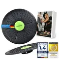 Produktbild: Body & Mind® Balance-Board Deluxe Wackelbrett für Physio-Therapie-Kreisel-Training; Trainiert Gleichgewicht & Koordination mit kostenlosem E-BOOK (Studio Board Deluxe Schwarz)