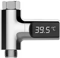 Produktbild: BadeStern Duschthermometer: Batterieloses Armatur-Thermometer, LED-Display 360° drehbar, 0-100 °C (Thermometer Wasserhahn, Badewanne, Duschtemperatur)