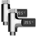 Produktbild: BadeStern 2er-Set Armatur-Thermometer, LED-Display 360° drehbar, 0-100 °C
