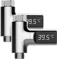 Produktbild: NEU 2er Set Armatur Thermometer LED Display für Dusche Wanne Wassertemperatur