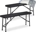 Produktbild: relaxdays Bierbänke 10035746_0 schwarz Kunststoff 100,0 cm, 2 St.