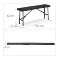 Produktbild: relaxdays 10035746 Bierbank Klappbank Bank Kunststoff 1m breit schwarz - 2er Set