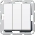 Produktbild: Gira 283003 Wippschalter, British Standard, 3fach, Ausschalter, System 55, reinweiß glänzend
