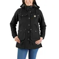 Produktbild: Carhartt Damen Jacke Relaxed Fit - Isolierte Baumwoll-Duck-Jacke mit Abnehmbarer Kapuze, Schwarz, XS