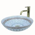 Produktbild: GTM Designs Aufsatzwaschbecken Glanz - Modern Waschbecken ohne Hahnloch - Elegant Aufsatzwaschbecken Oval für Badezimmer und Gäste WC - nur Bad Waschbecken - Modell 1