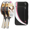 Produktbild: Butterfly Tischtennisschläger 2x Timo Boll Gold 85020 Ti+ 2x Drive Case 2, Tischtennis Schläger Set Tischtennisset Table Tennis Bat Racket