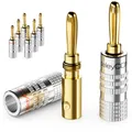 Produktbild: 8x Bananenstecker 24K vergoldet Schraubbar Lautsprecherkabel Boxen Verstärker
