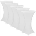 Produktbild: NYVI Stehtischhusse Gala Weiß Ø 80-85 cm 5er Set Elastische Premium Stretchhusse für gängige 110-120 cm hohe Bistrotische & Stehtische