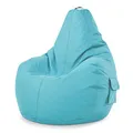 Produktbild: Green Bean Sitzsack mit Rückenlehne 80x70x90cm - Gaming Chair mit 230L Füllung Kuschelig Weich Waschbar - Bean Bag Bodenkissen Lounge Chair Sitzhocker Relax-Sessel Gamer Gamingstuhl Türkis