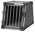 Produktbild: TRIXIE Hunde-Transportbox, Aluminium, M-L: 61 x 65 x 86 cm, grafit, Sicherheitsverschluss, Klettleiste am Boden, stabil und geräuscharm, rutschfeste Liegematte - 39337