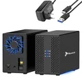 Produktbild: REAGLE Festplattengehäuse für 2,5 Zoll, 2X 3.5 SATA I, II, III USB 3.2 HDD-Gehäuse SSD 2X 20TB, UASP und Trim Unterstützen, 12 V/ 3A 36W Netzteil, Hot-Swapping Festplatte Gehäuse