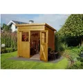 Produktbild: Holz-Gartenhaus 325 Gr. 2 Pultdach Eiche Hell Lasiert 200 cm x 241 cm