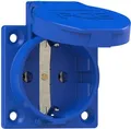 Produktbild: PCE Serie P-NOVA plus Schutzkontakt-Anbausteckdose, 50x50, nat, IP54, rückwärtig, blau (1050-0B)