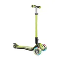Produktbild: GLOBBER Elite Deluxe Lights – Tretroller Kinder, 120/80 mm, ABEC 5, 3-rädrig, höhenverstellbar, LED-Rollen, Lime grün