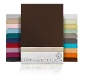 Produktbild: BEAUTEX Spannbetttuch Bettlaken aus Baumwolle, Premium Jersey Stoff 160g/m², Größe und Farbe wählbar (Topper - 100x200x15 cm, Dunkelbraun)