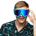Produktbild: Boland - Skibrille für Kostüm und Party, stylische Brille für Festival, Karneval oder Apres Ski Mottoparty, Neonblau