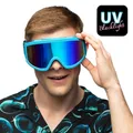 Produktbild: Party Skibrille neon-blau UV Apres Ski Festival Brille Spiegelgläser für Rave