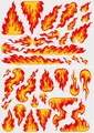Produktbild: iSecur Aufkleber-Set Flammen I Feuer-Motiv für Auto Fahrrad Helm PKW LKW Motorrad Moped Scooter I Racing Zubehör I Hochwertiger Digitaldruck mit UV-Schutzlaminat I Witterungsbeständig I kfz728