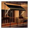 Produktbild: Swing&Harmonie LED - Markise mit Kurbel Klemmmarkise Balkonmarkise mit Beleuchtung und Solarmodul Fallarm Markise Sonnenschutz Terrasse Balkon - versch. Ausführungen