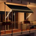 Produktbild: LED - Markise mit Kurbel 200cm Breit Klemmmarkise Balkonmarkise Sonnenschutz Terrasse Balkon - 200x150cm - anthrazit