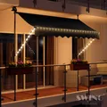 Produktbild: LED - Markise mit Kurbel Klemmmarkise Balkonmarkise Sonnenschutz Terrasse Balkon