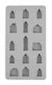 Produktbild: Rayher Silikon Gießform Mini-Häuser, 14,5 x 26 x 1,5 cm, 15 Formen, zum Ausgießen mit Kreativ- Beton, Resin Gießharz, Raysin-Gießpulver, Wachs, Gießform Häuser, 36156000