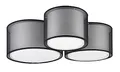 Produktbild: Trio Leuchten Deckenleuchte Burton 611490332, Metall Schwarz matt, Schirm Stoff weiß, exkl. 3x E14