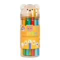 Produktbild: Legami - Set mit 24 Buntstiften mit Spitzer Teddy Friends, bärenförmig, langlebig, holzfrei, leuchtende Farben, wiederverwendbarer PET-Behälter