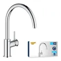 Produktbild: GROHE Start Classic, Küchenarmatur, hoher Auslauf (Wasserhahn für die Küche, Spültischarmatur mit praktischem 360° Schwenkbereich, einfache Montage am Spülbecken), chrom, 31553001