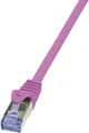 Produktbild: LogiLink CQ3039S RJ45 Patchkabel CAT 6a S/FTP 1.00 m Pink Flammwidrig, mit Rastnasenschutz 1 St.