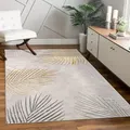 Produktbild: Teppich Wohnzimmer Kurzflor Blätter Floral Regenbogen Geometrisch 120x160 Cm, Gold - Paco Home