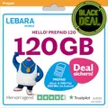 Produktbild: LEBARA Prepaid SIM-Karte mit Hello! 120 Prepaid Tarif ohne Vertrag | Allnet Flat Telefonie & SMS, 120 GB Datenvolumen inkl. 5G und 500 Frei-Min. ins Ausland…